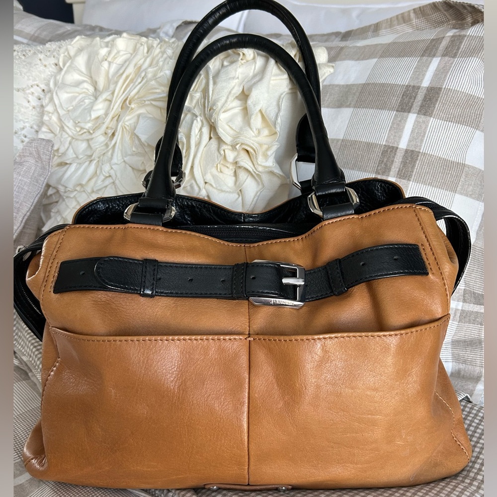 B. Makowsky Tan Leather Handbag